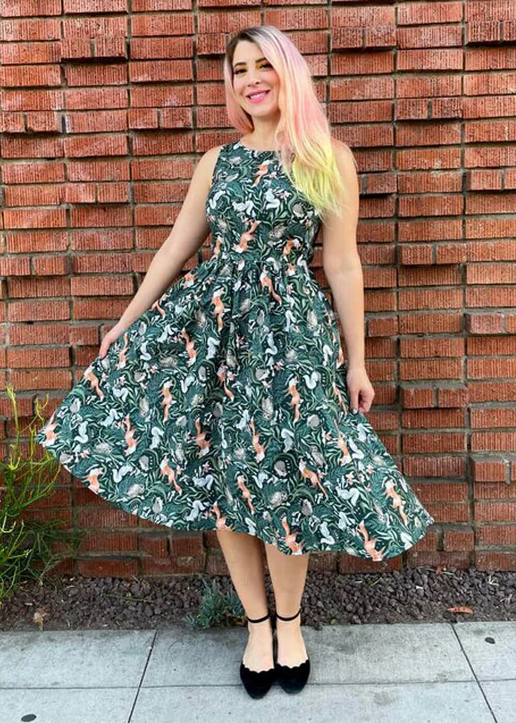 Retrolicious Forest Animals Midi 50's Swing Dress Multi - Image 5