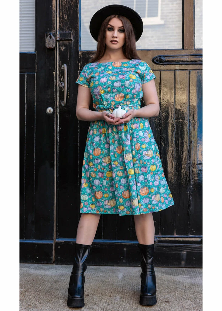 Run & Fly Pumpkin Patch 50's Swing Dress Pastel - Image 5