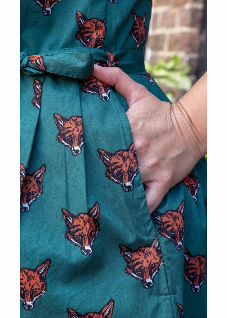 Run & Fly Foxy 50's Swing Dress Green - Image 3