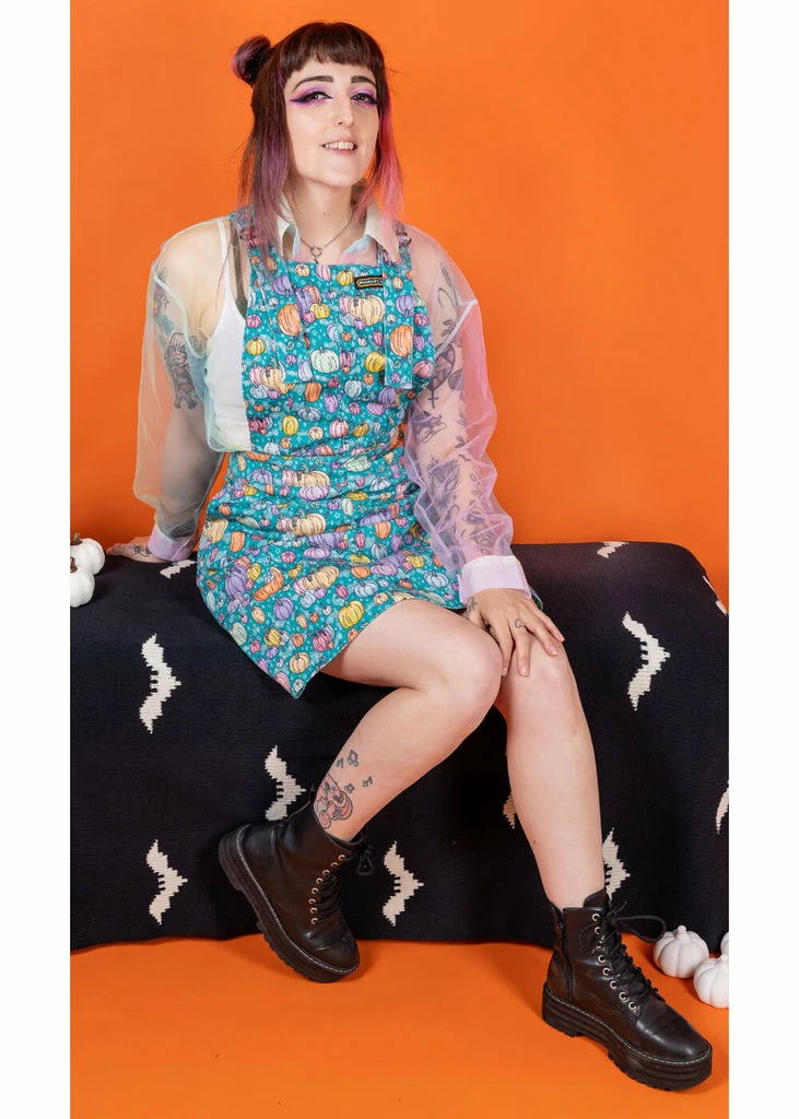 Run & Fly Pumpkin Patch 60's Pinafore Dress Pastel - Image 5