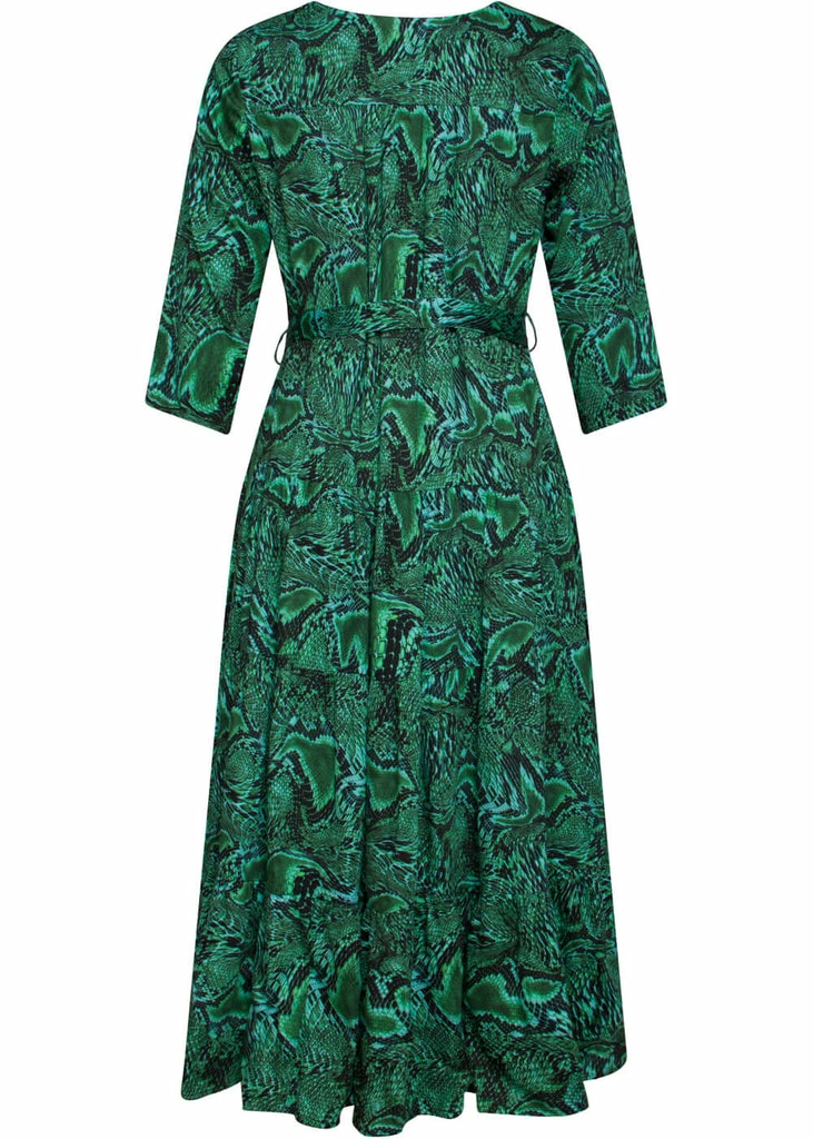 Smashed Lemon Venom Snake 70's Midi Dress Green - Image 2
