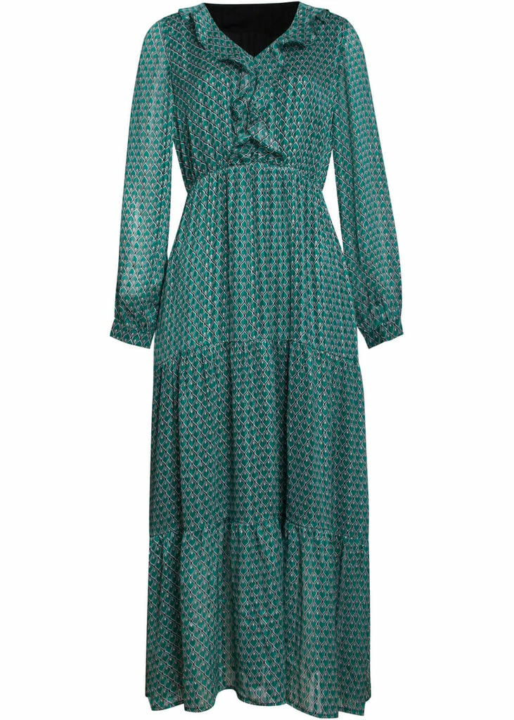 Smashed Lemon Hamam 70's Maxi Dress Black Emerald - Image 2