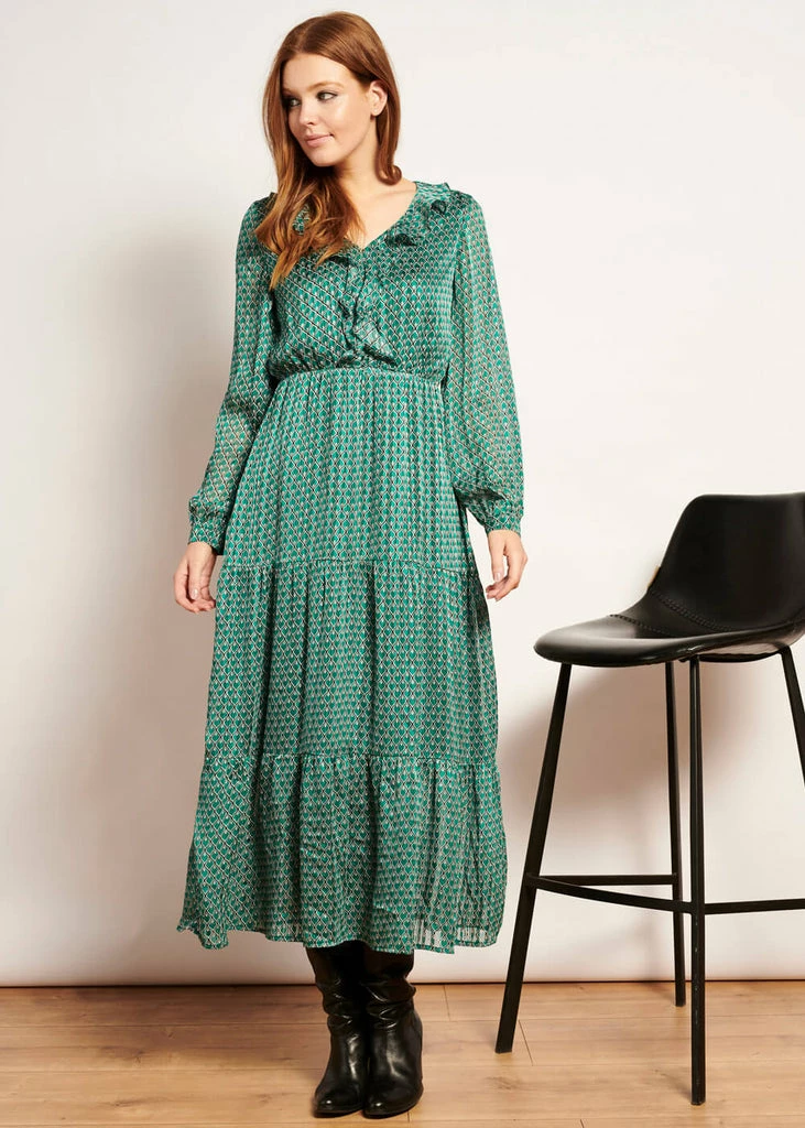 Smashed Lemon Hamam 70's Maxi Dress Black Emerald
