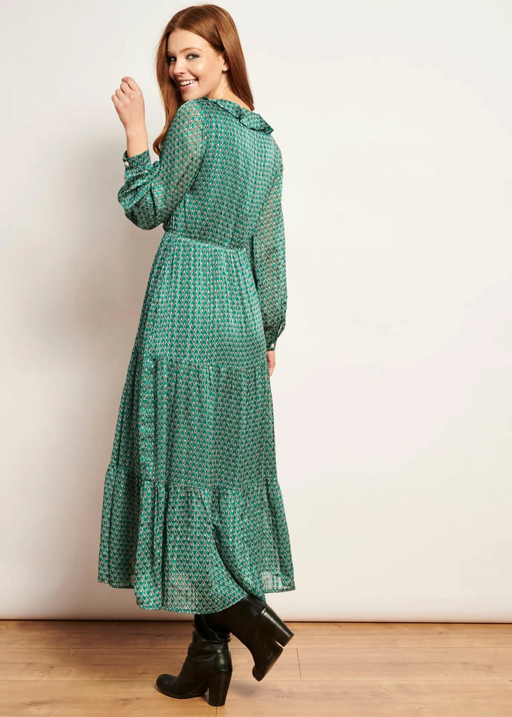 Smashed Lemon Hamam 70's Maxi Dress Black Emerald - Image 6