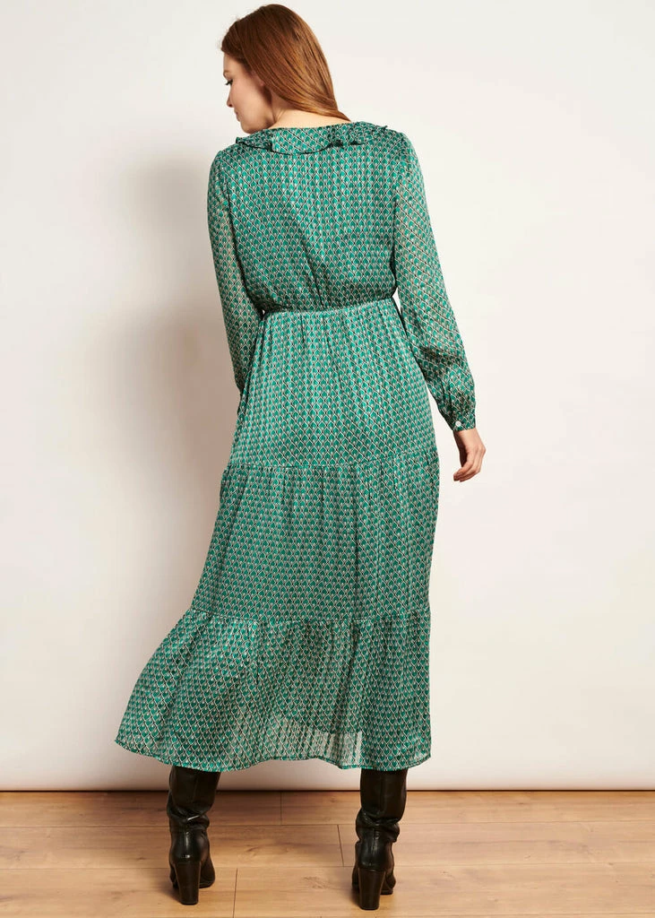 Smashed Lemon Hamam 70's Maxi Dress Black Emerald - Image 4