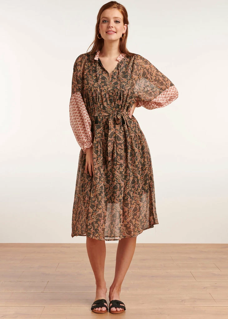 Smashed Lemon Exotic Bohemian 60's Dress Multi - Image 3