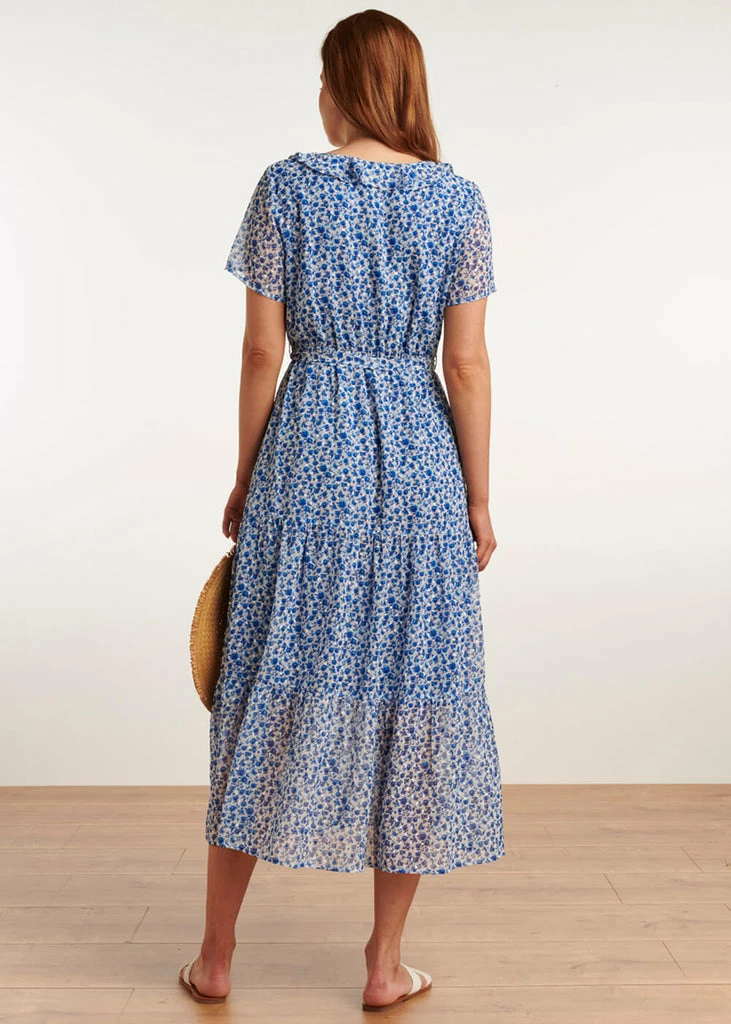 Smashed Lemon Summertime Floral 70's Maxi Dress White - Image 5