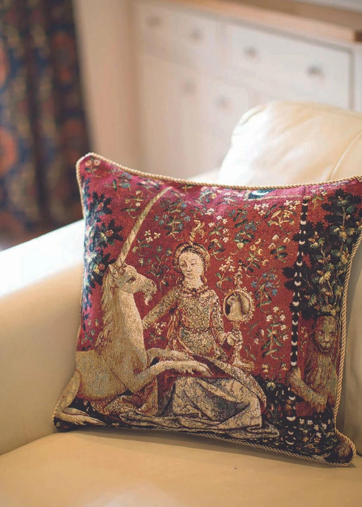 Tapestry Bags Lady & Unicorn Sense Of Sight Cushion Cover - Image 2