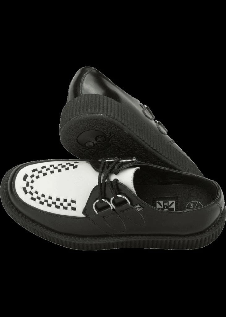 T.U.K Unisex Viva Lo Sole Creeper Leather Black White - Image 3
