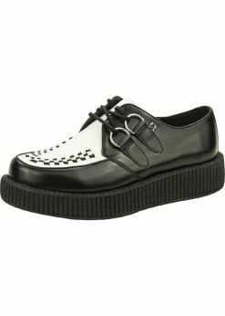 T.U.K Unisex Viva Lo Sole Creeper Leather Black White