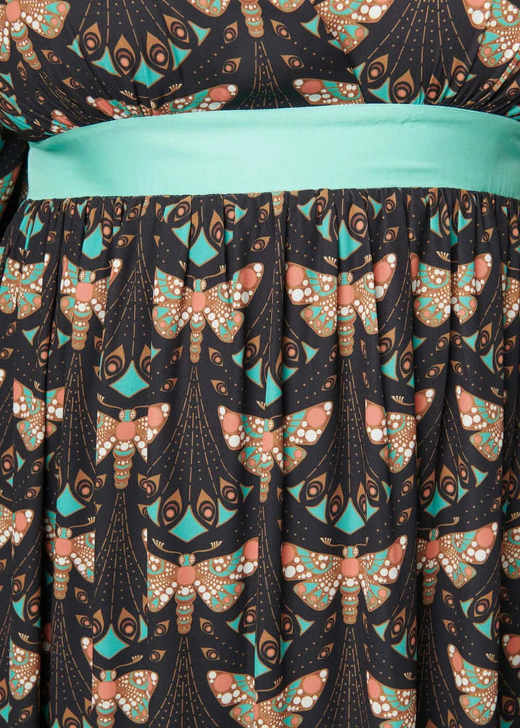 Unique Vintage Empire Moth 70's Maxi Dress - Image 3