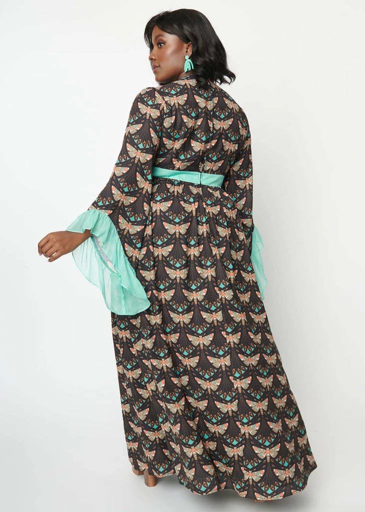 Unique Vintage Empire Moth 70's Maxi Dress - Image 5