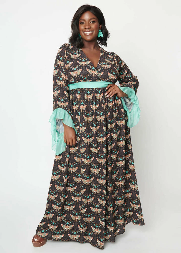 Unique Vintage Empire Moth 70's Maxi Dress - Image 6