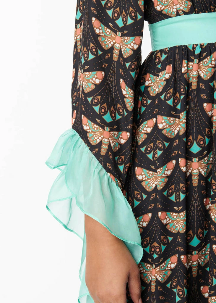 Unique Vintage Empire Moth 70's Maxi Dress - Image 4