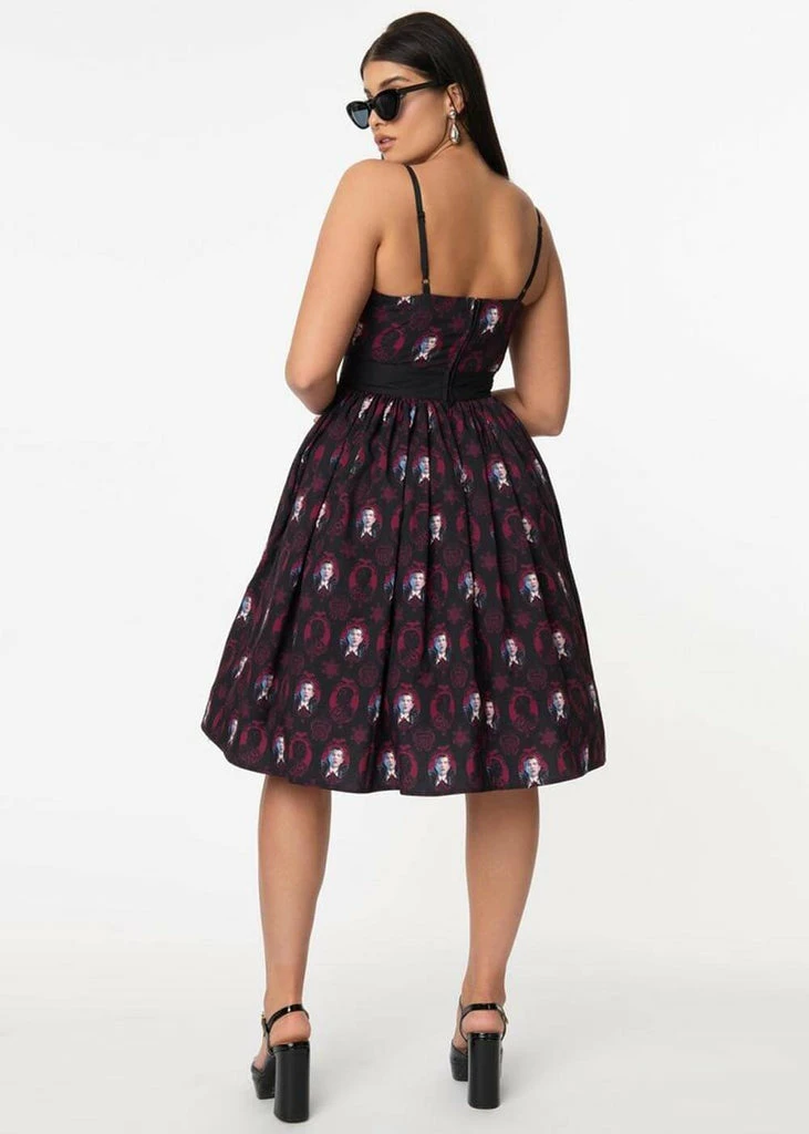 Unique Vintage X Universal Monsters Dracula Portrait Draculette 50's Swing Dress - Image 4