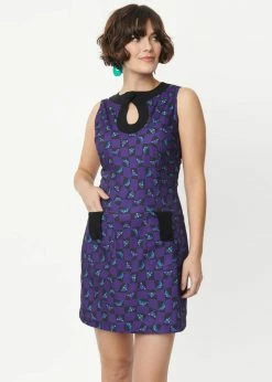 Unique Vintage Smak Parlour Death Head Moth 60's Mini Dress Black