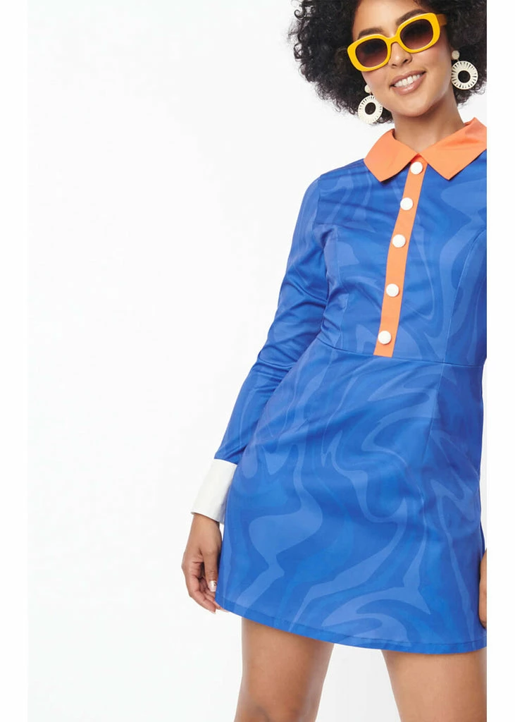 Unique Vintage X Scooby Doo Groovy 70's Dress Blue - Image 5