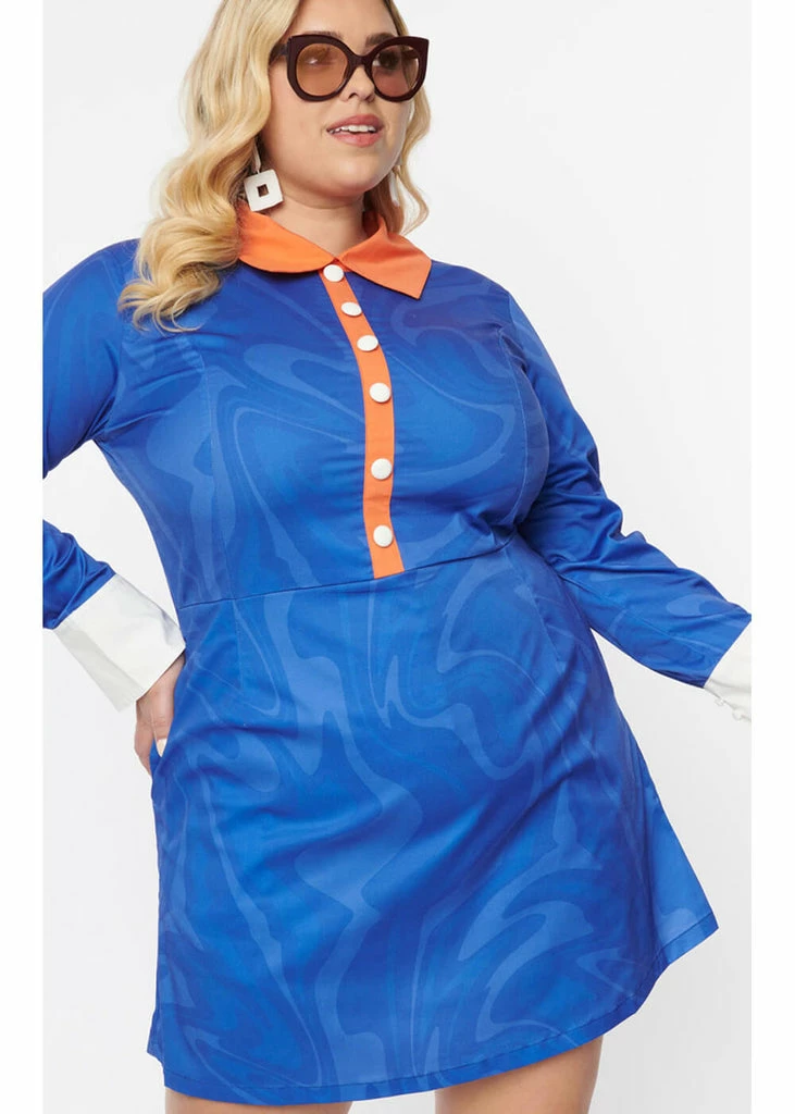 Unique Vintage X Scooby Doo Groovy 70's Dress Blue - Image 6